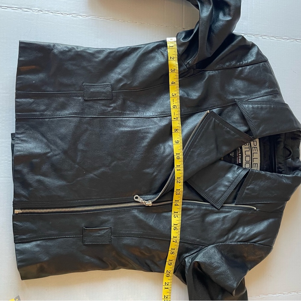 Wilsons Leather Pelle Studio Black Moto Jacket Vintage Y2K Quilt Lining 80’s - Picture 15 of 15